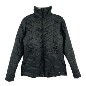 Columbia Black Zip Puffer Jacket | Size S, Classic Style